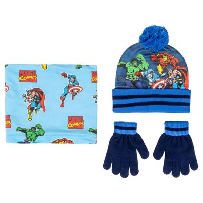 Avengers Kinder 3 Teilig Mütze & Schal & Handschuhe Set