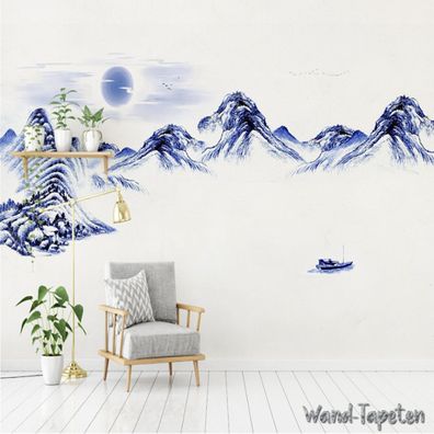 Vlies Fototapete Wandtapete Wandbilder Abstraktes Landschaftsgemälde Tusche 3977