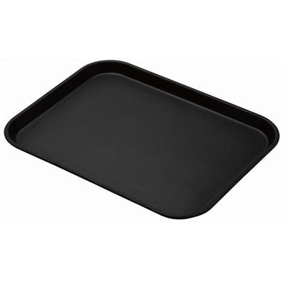 Cambro Treadlite rechteckiges rutschfestes Fiberglas-Tablett schwarz 45,7x35,5cm