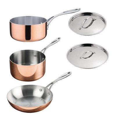 Vogue Cook Like A Pro 3-teiliges Tri-Wall-Kupfer-Kochgeschirr-Set