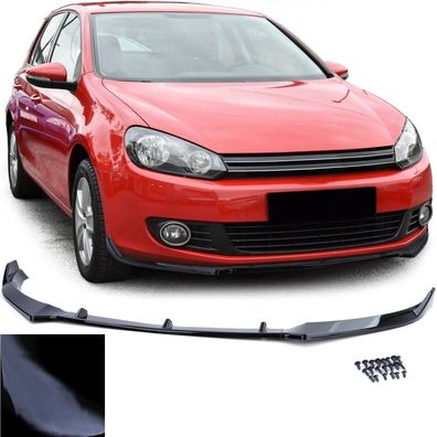 Front Spoiler Lippe Sport Performance Schwarz Glanz für VW Golf 6 2008-2012