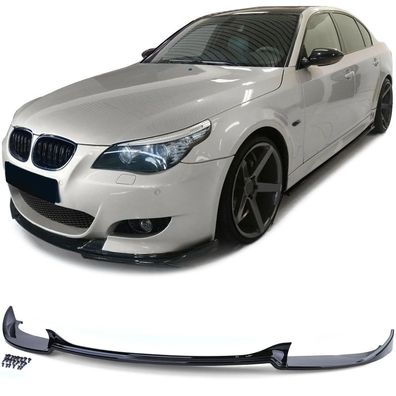 Front Spoiler Lippe Stoßstange Schwarz Glanz passt für 5er BMW E60 E61 2007-2009