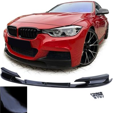 Front Spoiler Lippe Stoßstange Schwarz Glanz passt für 3er BMW F30 F31 2015-2019