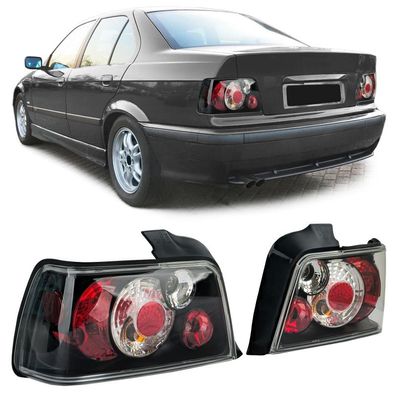 Klarglas Rückleuchten Schwarz passend für 3er BMW E36 Limousine 1990-1998