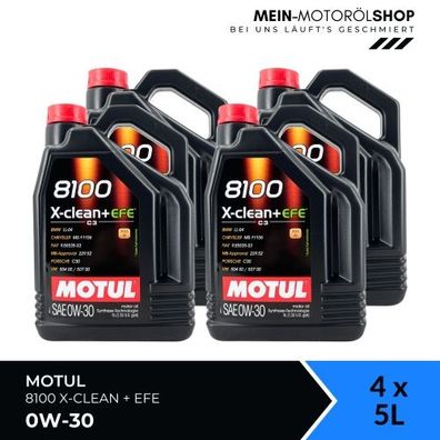 Motul 8100 X-Clean + EFE 0W-30 4x5 Liter
