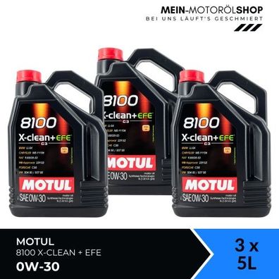 Motul 8100 X-Clean + EFE 0W-30 3x5 Liter