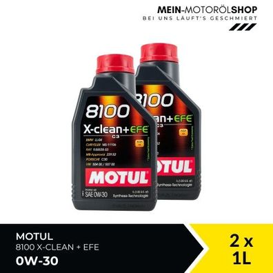 Motul 8100 X-Clean + EFE 0W-30 2x1 Liter
