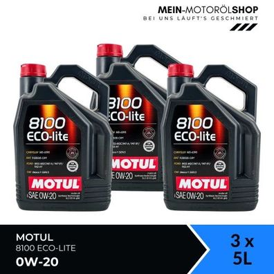 Motul 8100 Eco-Lite 0W-20 3x5 Liter