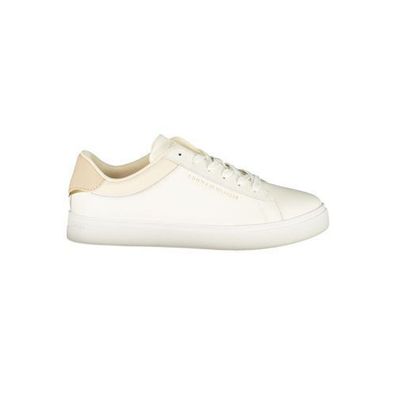 Tommy Hilfiger Beige Leather Women Sneaker