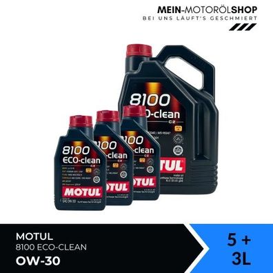 Motul 8100 Eco-clean 0W-30 5 + 3 Liter