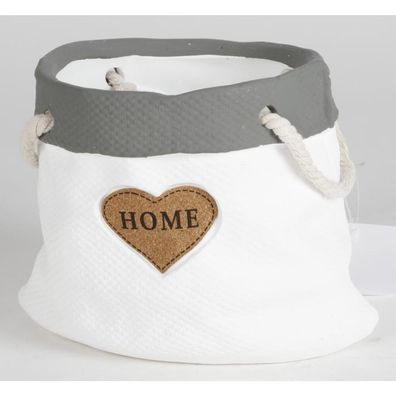 Übertopf Blumentopf Weiß Sackoptik Blumenkübel Pflanzen Kräutergefäß Garten Deko