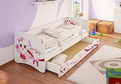 Best For Kids Kinderbett 90x160 mit Rausfallschutz & praktischer Schublade