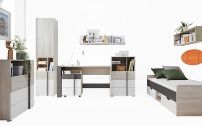 8-tlg. Möbelset REMO RM16 Jugendzimmer (ohne Matratze)