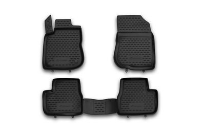 Fußmatten für Peugeot 208 I CA 2012-2019 Passform Gummimatten mit Rand antirutsch