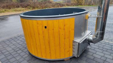 Hot Tub Outdoor Whirlpool BadeFass mit Holzofen Ø 1,94 m