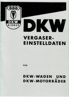 Reparaturanleitung DKW Vergaser Einstelldaten
