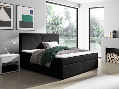 Boxspringbett T76 , mit zwei Bettkasten , Topper, Farbe und Große wählbar