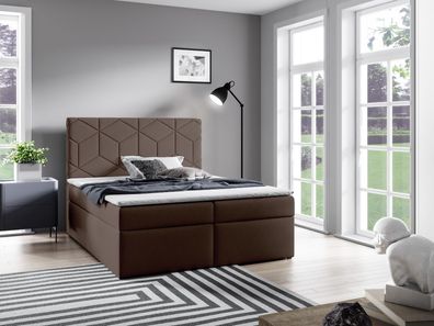 Boxspringbett T77 , mit zwei Bettkasten , Topper, Farbe und Große wählbar
