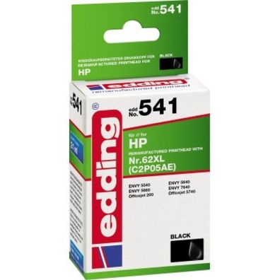 edding Tintenpatrone 18-541 wie HP 62XL EDD-541 ca. 765 Seiten schwarz 21ml