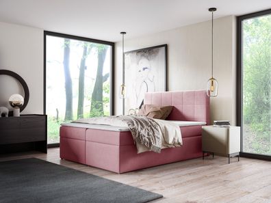 Boxspringbett T78 , mit zwei Bettkasten , Topper, Farbe und Große wählbar
