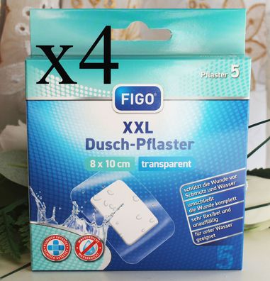 20 Stück FIGO XXL Dusch Pflaster wassefest Wund Verband 8x10 cm MHD 10.2028