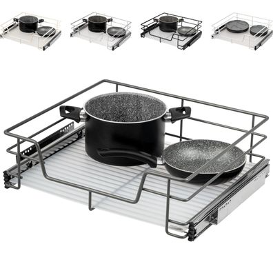 bremermann Teleskopschublade für 60 cm Schrank mit Einlegeboden, aus Metall