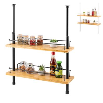 bremermann Teleskop-Regal, Teleskopgewürzregal, 2 Regale, Bambus