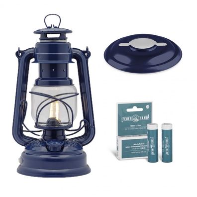 Feuerhand LED Laterne Baby Special 276 Cobalt Blue Set inkl. Akku und Reflektorschir