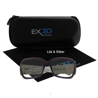 3D Kino Erlebnis Brille sportlich Lila / Silber EX3D5000/505 Polfilterbrille