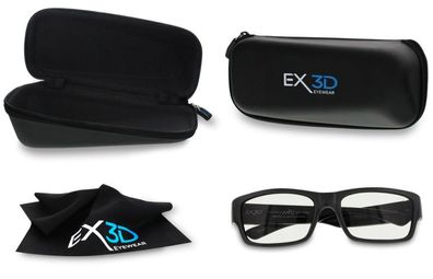 3D Brille Kino Erlebnis Polfilterbrille sportlich Schwarz EX3D5003/029