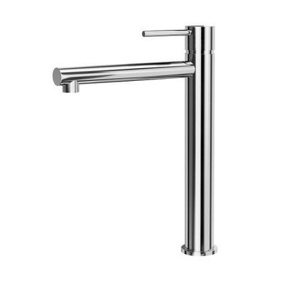 Waschtischarmatur Wasserhahn Hoch LUGO Mischbatterie für Badezimmer in Chrom