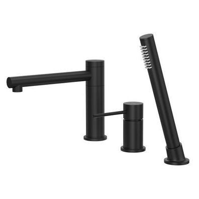 Badewannenarmatur Wasserhahn LUGO Wannenarmatur Wannenbatterie in Schwarz