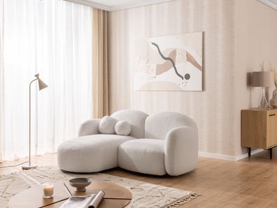Nuvola - Moderne Ecksofa L-Form aus Bouclé-Stoff mit abgerundetem Design