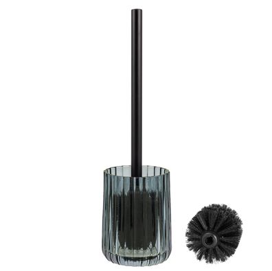 bremermann WC-Garnitur, WC-Bürstenhalter, Toilettenbürstenhalter, Glas, grau