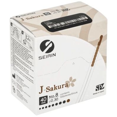 SEIRIN® Akupunkturnadel J-type No.8 0,30 x 40mm (100 Stk.)