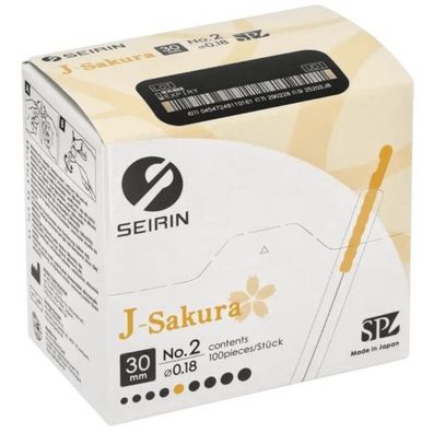SEIRIN® Akupunkturnadel J-type No.2 0,18 x 30mm (100 Stk.)