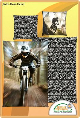 MTB Mountainbike Fahrrad Bettwäsche BMX MTB Reißverschluss Rad Gr:135x200cm NEU