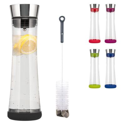 bremermann Glaskaraffe CAROLA Silikonfuß - zerlegbarer Deckel - 1 Liter, schwarz