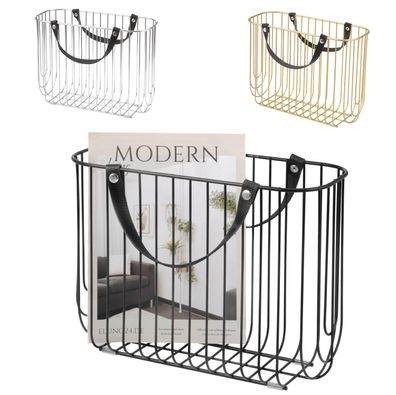 eluno Zeitungsständer aus Metall mit Tragegriffen, ca. 36 x 26,5 x 15,5 (B/H/T)