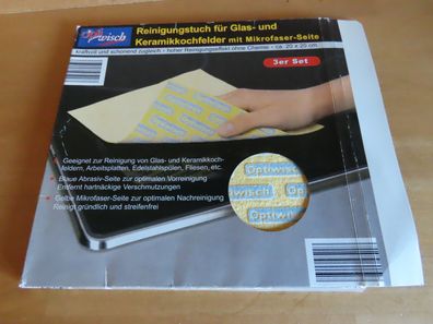 Reinigungstuch für Glas-und Keramikkochfelder mit Mikrofaser-Seite/2St