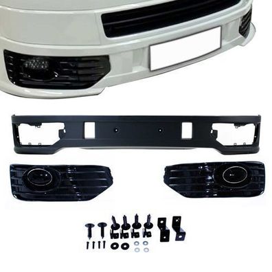 JOM Frontspoiler Lippe Stoßstange Splitter für VW T5 Facelift 2009-2015 Grau ABS