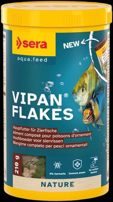 Sera Vipan Flakes Nature 1000ml - Hauptfutter für Zierfische Flockenfutter