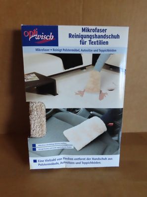 ein Mikrofaser Reinigungshandschuh für Textilien beige