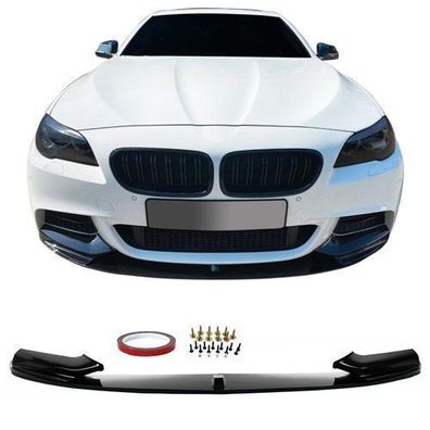 JOM Frontspoiler Lippe Splitter für BMW 5er F10 Limo F11 Touring schwarz glänz