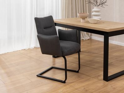 Hera - Polsterstuhl im modernen Design aus Mikrofaser Anthrazit Vintage