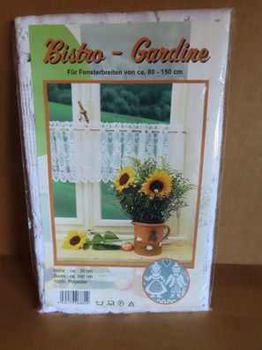 Bistro-Gardine Scheibengardine weiß mit Menschen für ca. 80-150cm