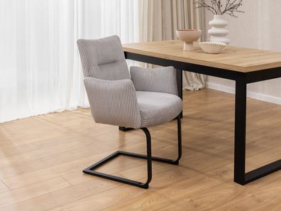 Hera - Polsterstuhl im modernen Design aus grauem Cord