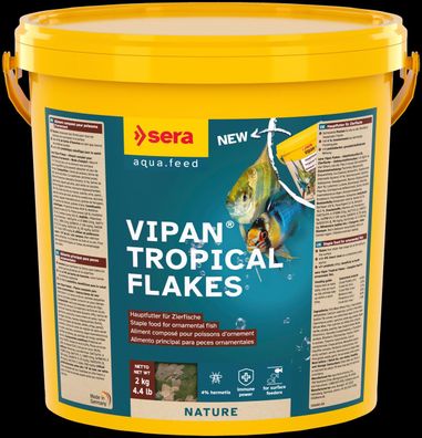 Sera Vipan Flakes Nature 10 Liter / 2kg Hauptfutter für Zierfische Flockenfutter