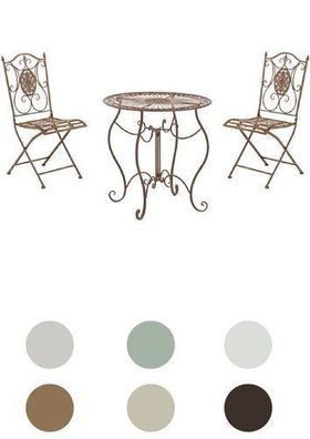 Sitzgruppe-Gartenmöbel Terrasse Lounge Balkon Nostalgie- versch. Farben