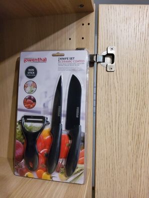 3tlg. Messerset Antihaftbeschichtung Edelstahl, Schälmesser, Küchenmesser